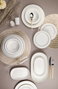 Hermia Altın Yaldız Bonsai 53 YTKM - Juego de cena de porcelana 53 piezas Blanco y Dorado